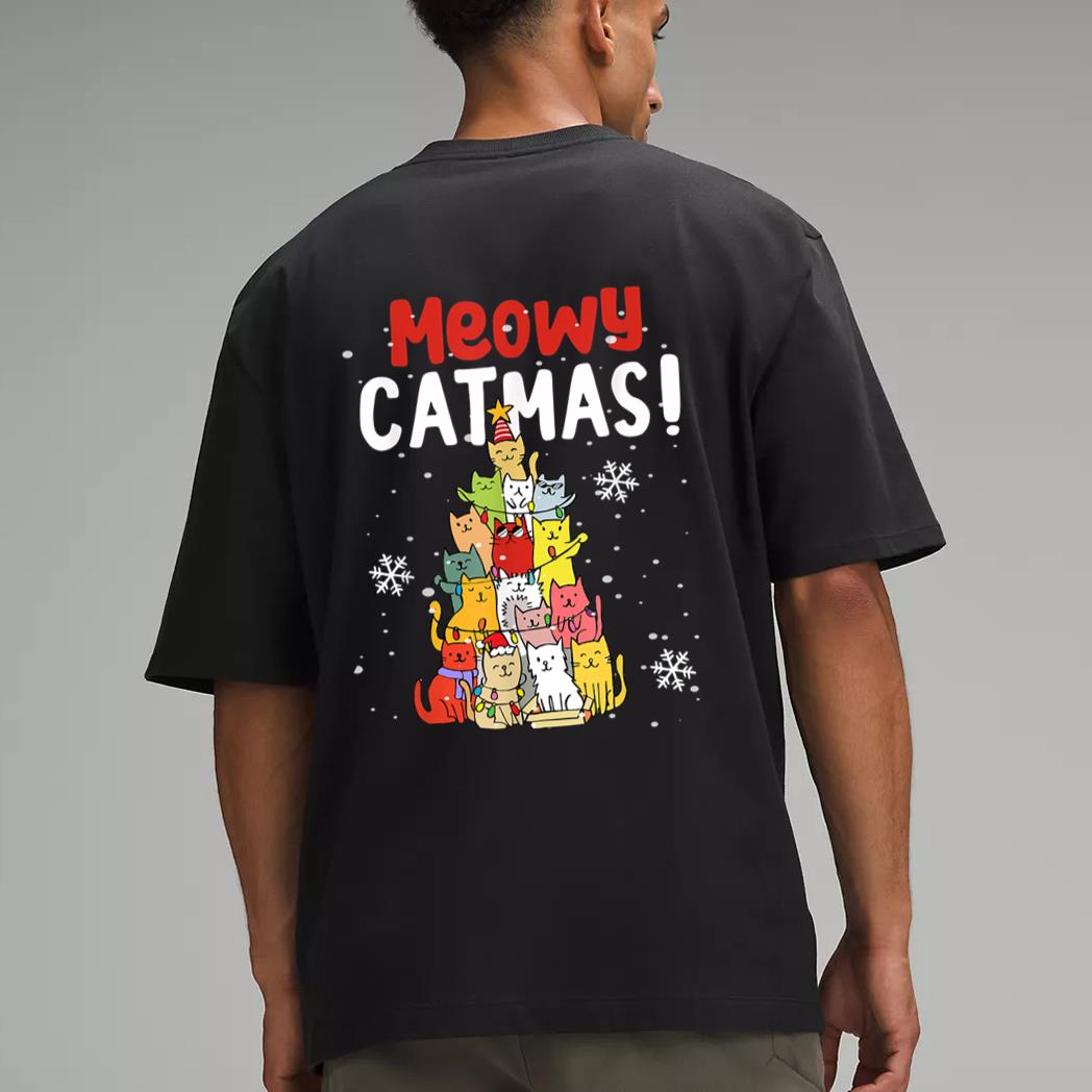 Meowy Catmas Christmas Cat Men T-Shirt