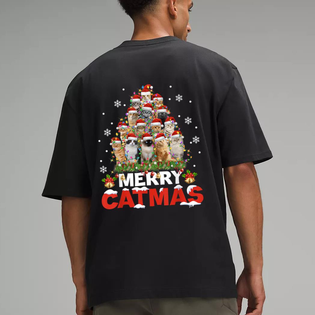 Merry Catmas Cat Christmas Pajamas X-mas Men T-Shirt