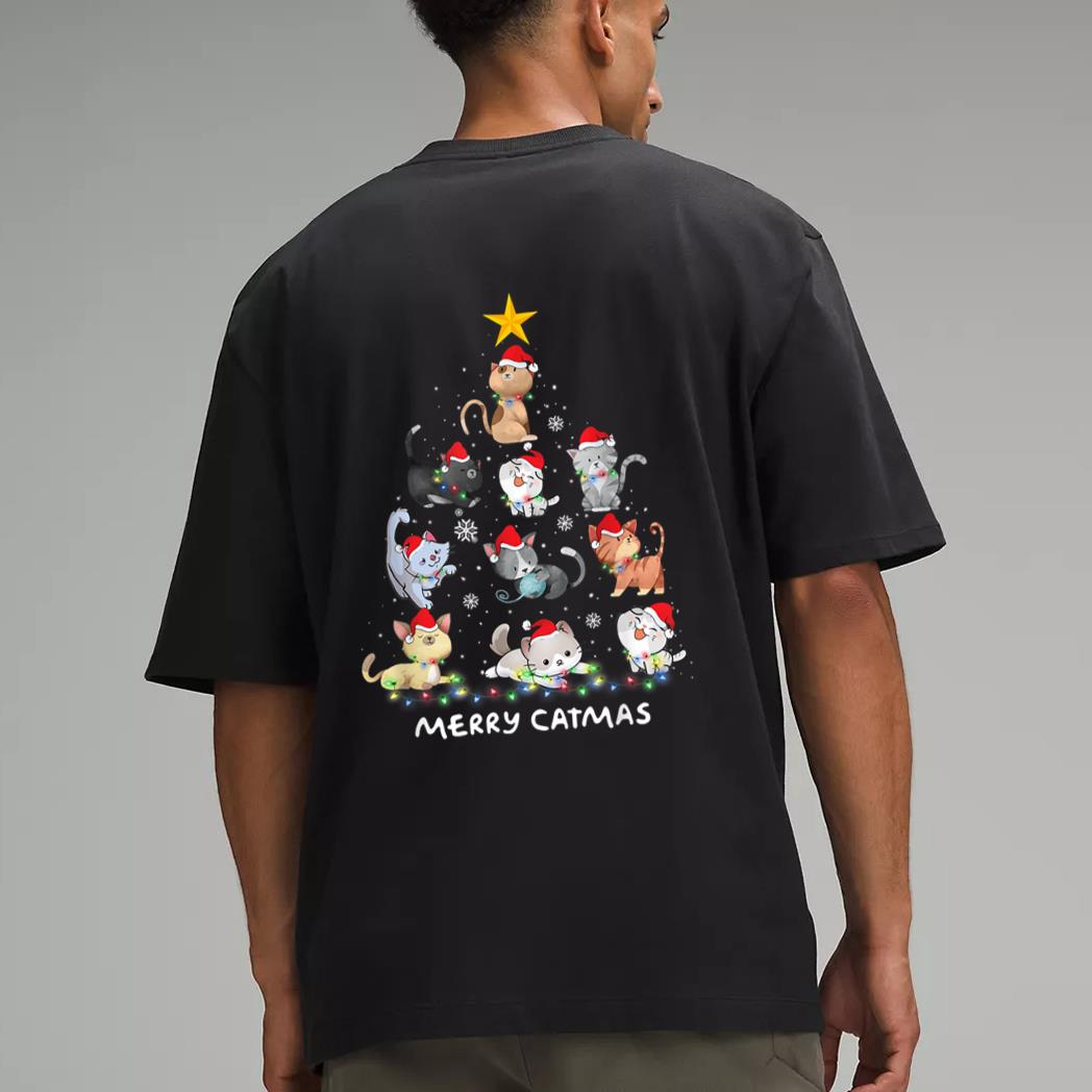 Merry Catmas Cat Christmas Tree Meowy Catmas Men T-Shirt