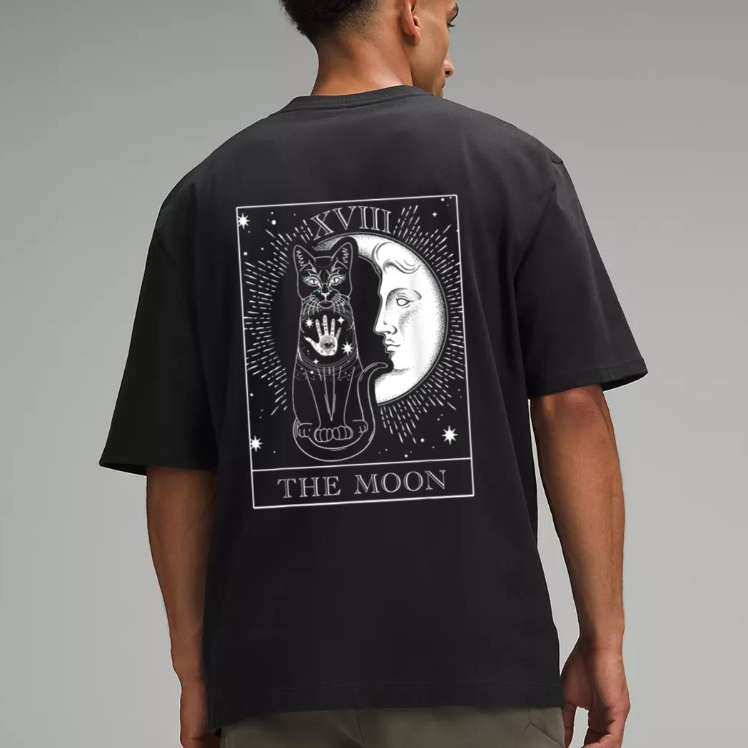 Moon Tarot Card and Cat Occult Graphic Men T-Shirt