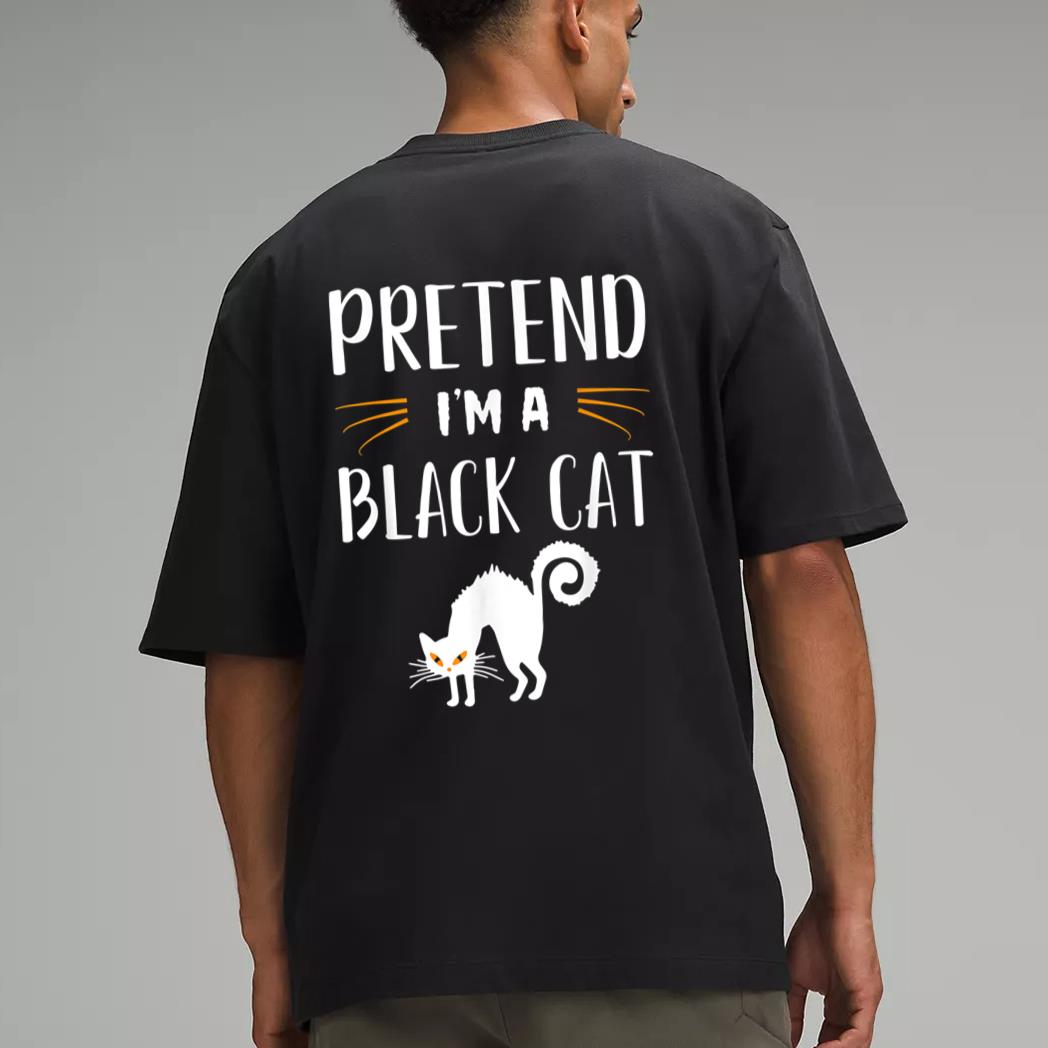 Pretend I'm A Black Cat Funny Cartoon Halloween Costume Men T-Shirt