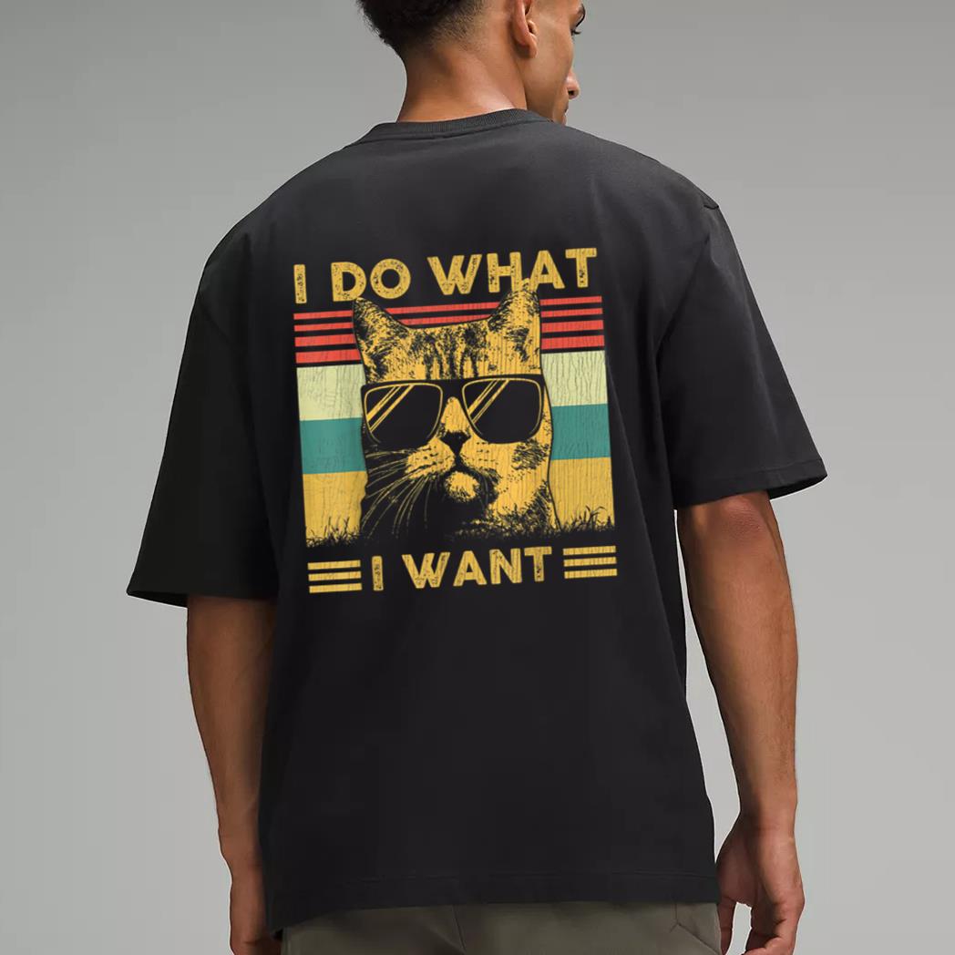 Retro 70s 80s 90s I do what I want cat funny cat lover Men T-Shirt