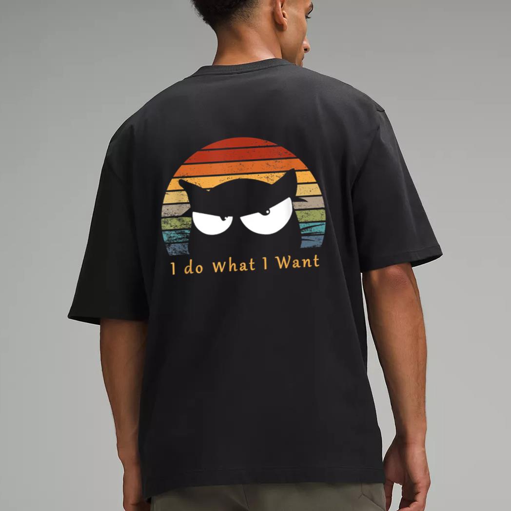 retro i do what i want cat funny black cat lover Men T-Shirt