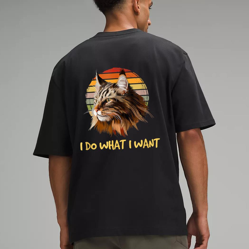 Retro I do what I want cat funny maine coon cat lover Men T-Shirt