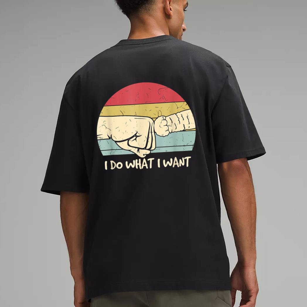 Retro Paw Cat I Do What I Want Cat Vintage Black Cat Men T-Shirt