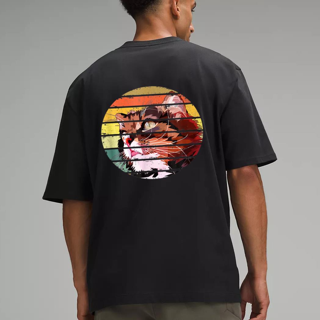 Retro Vintage Colorful Cat For Lovers Cat And Pets Men T-Shirt