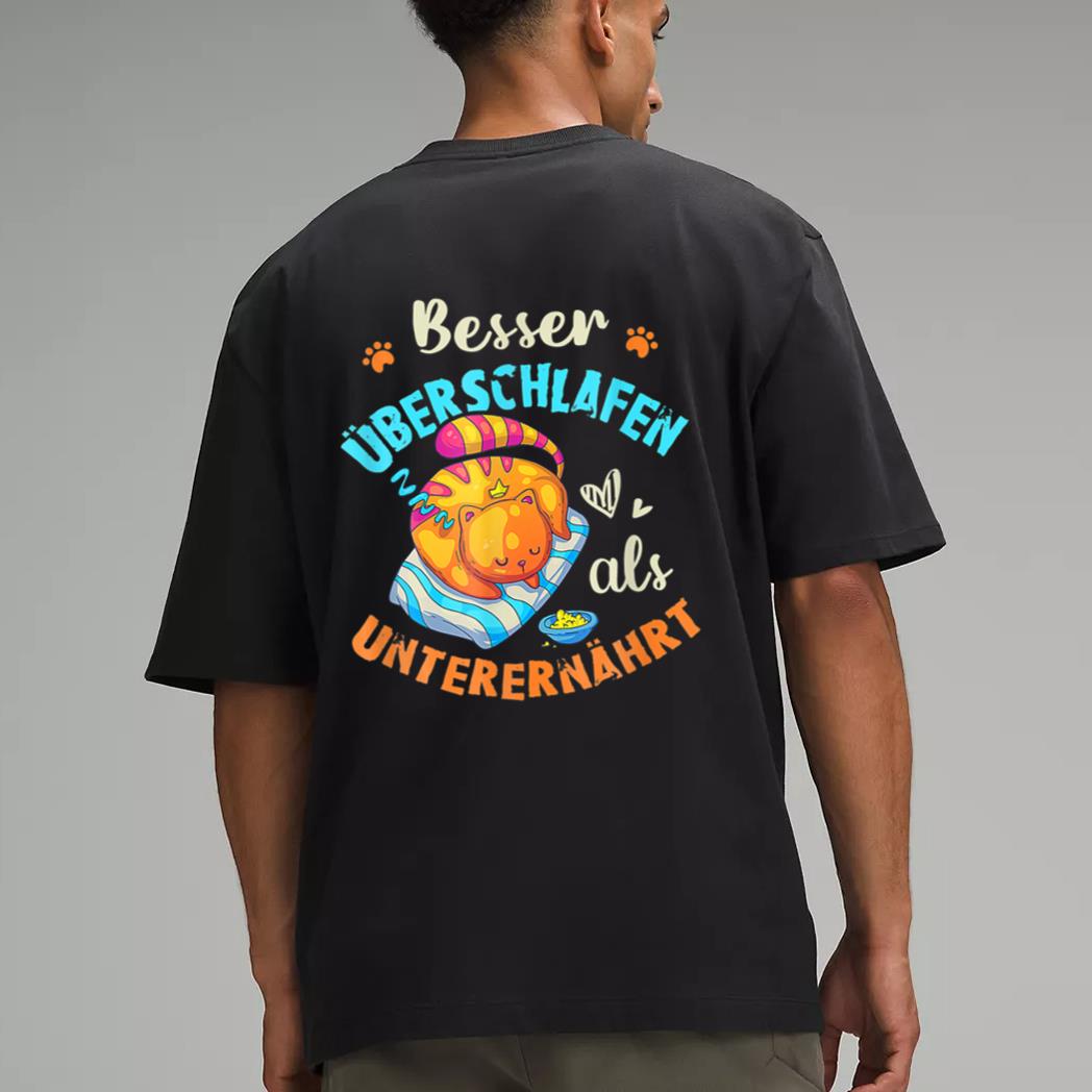 Sleep Cat Funny Pajama In German Men T-Shirt