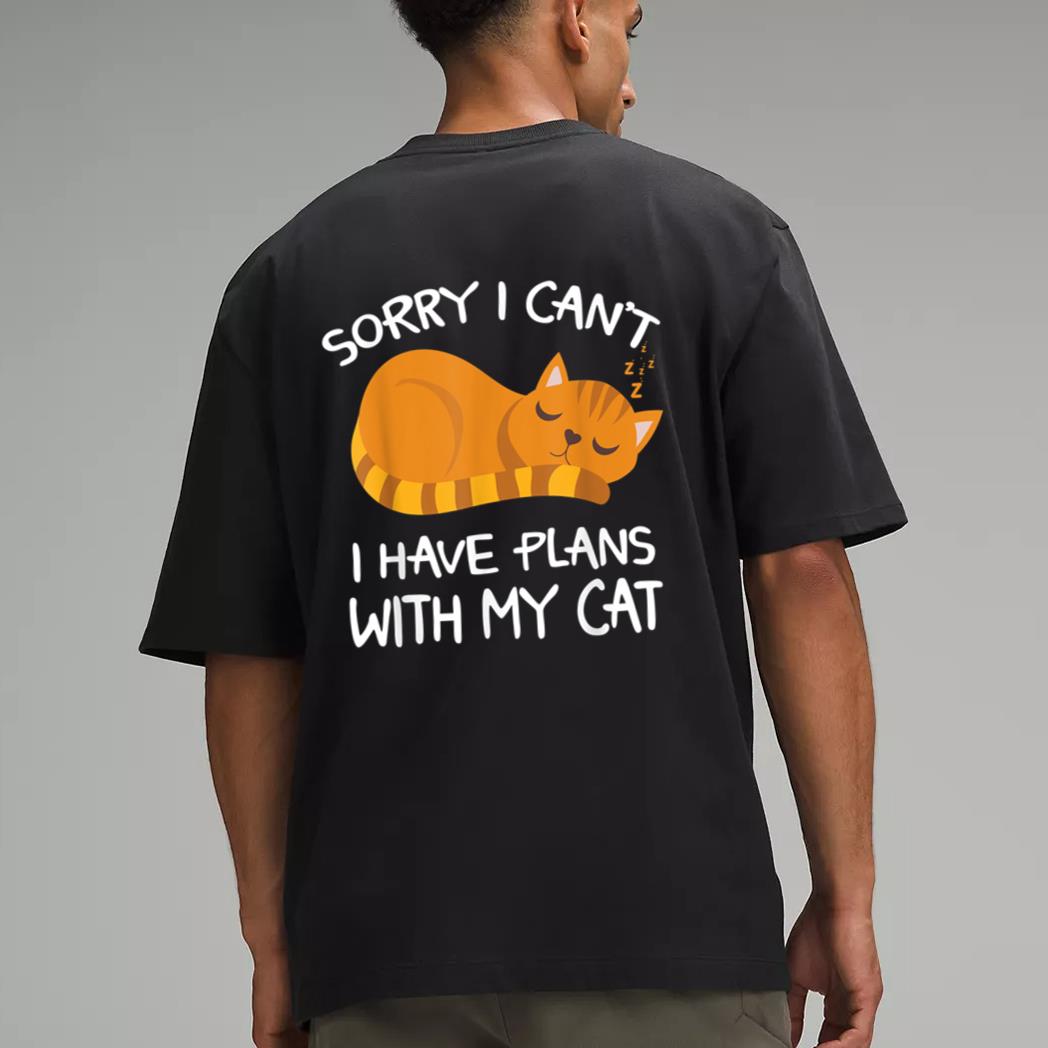 Sorry I Can't I Have Plans With My Cat Funny Cat Lovers Men T-Shirt