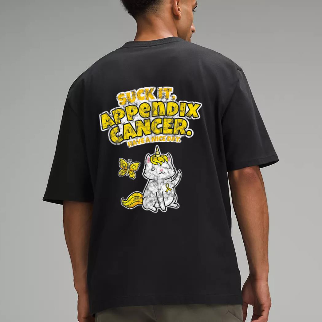 Suck It Appendix Cancer Unicorn Cat Butterfly Men T-Shirt