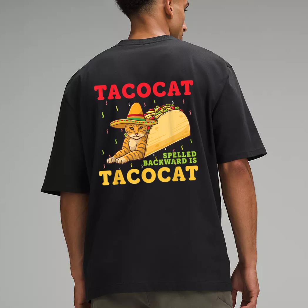 Tacocat Spelled Backwards Tacos and Cats Cinco De Mayo Cat Men T-Shirt