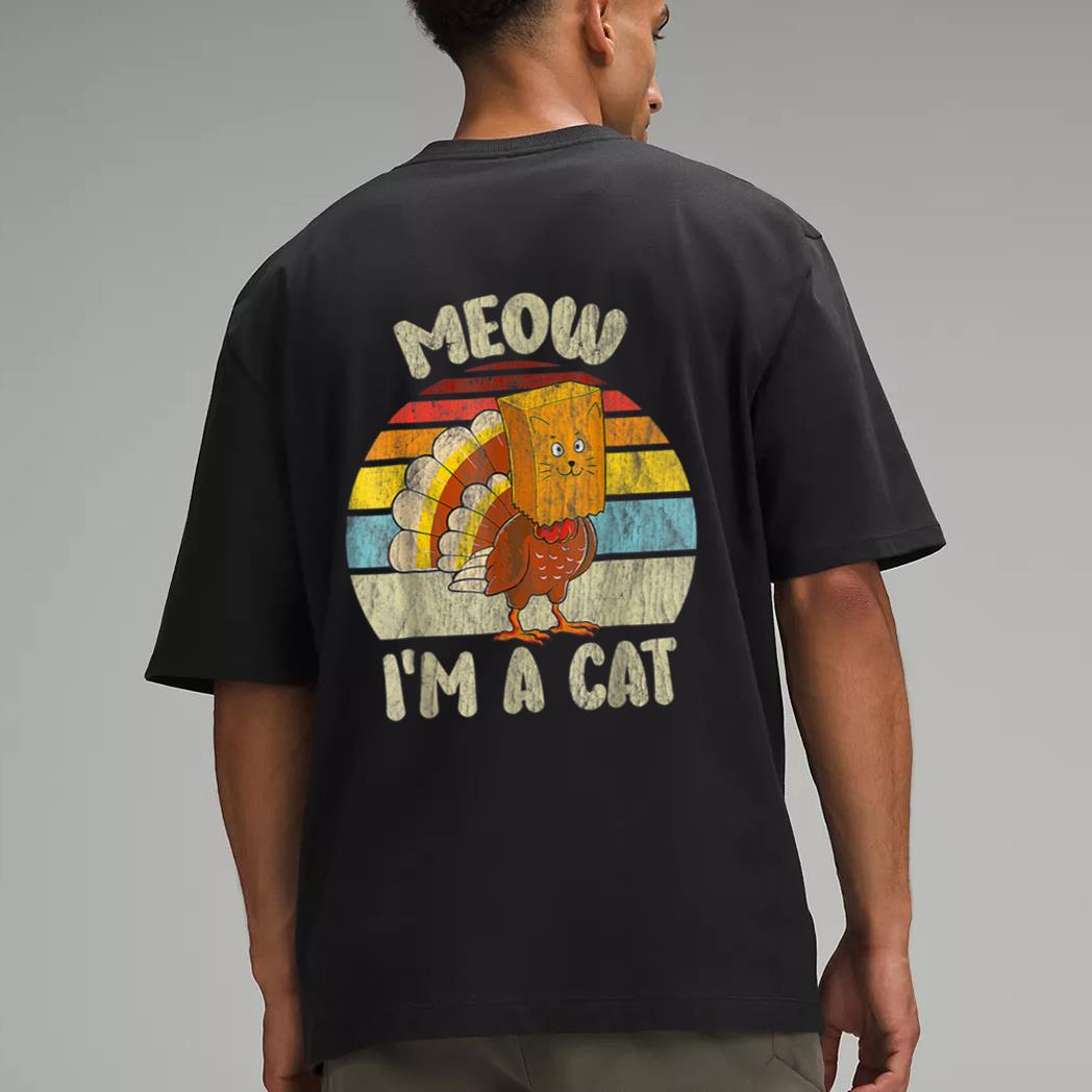 Thanksgiving Funny Turkey Fake Cat Meow Kitty Cats Lover_1 Men T-Shirt