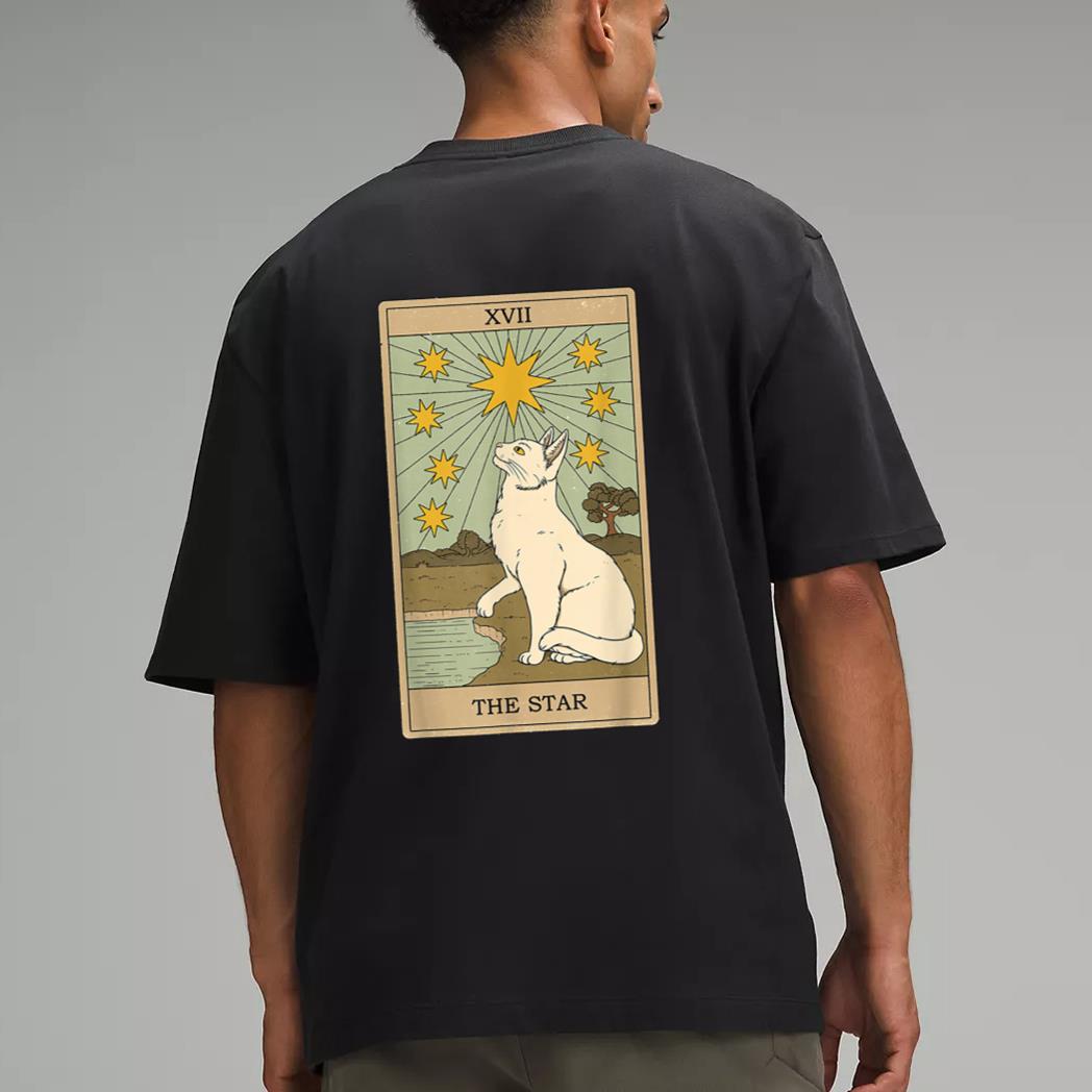 The Star Tarot Card Mermaid Gothic Cat Men T-Shirt