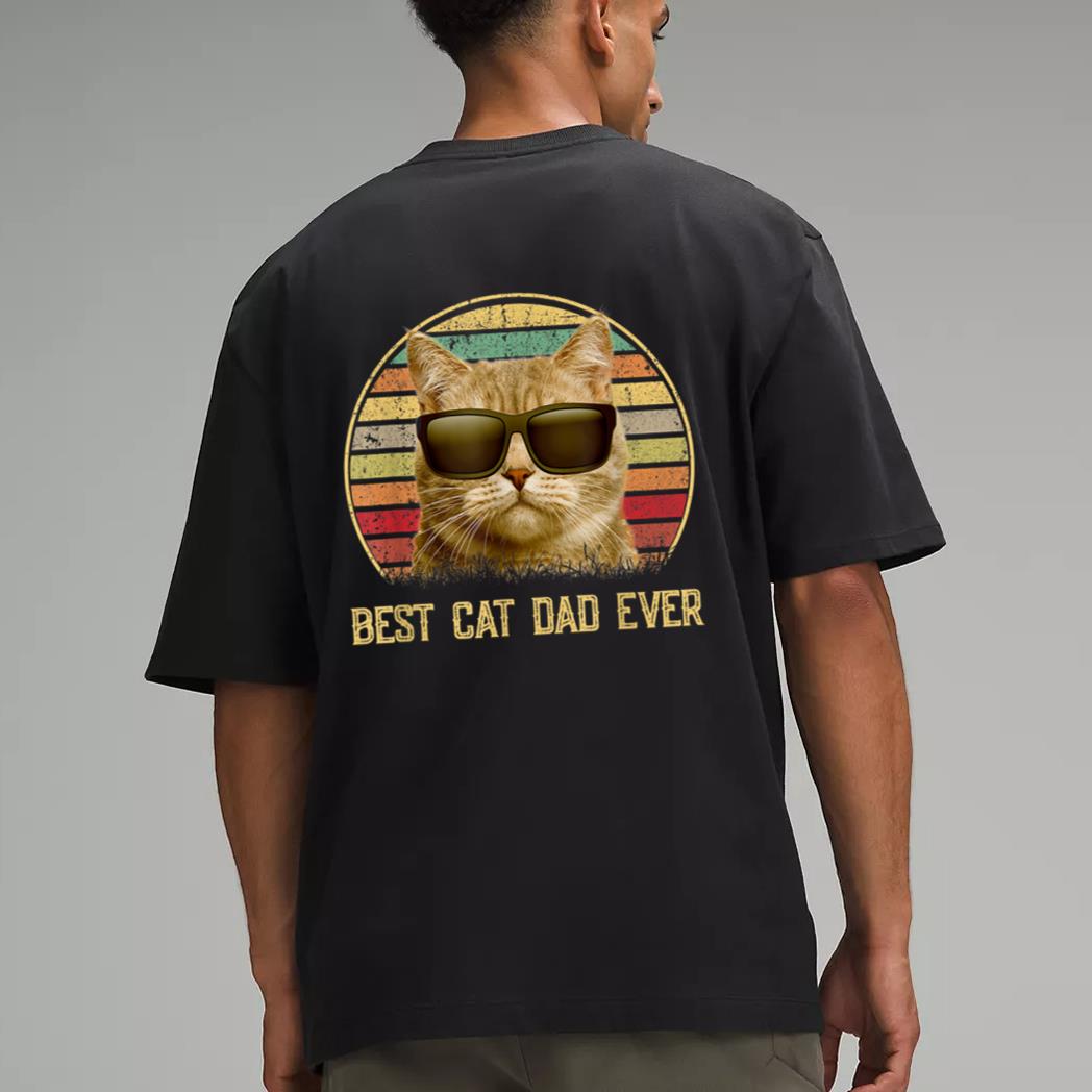 Vintage Best Cat Dad Ever  Cat Daddy Gift Men T-Shirt