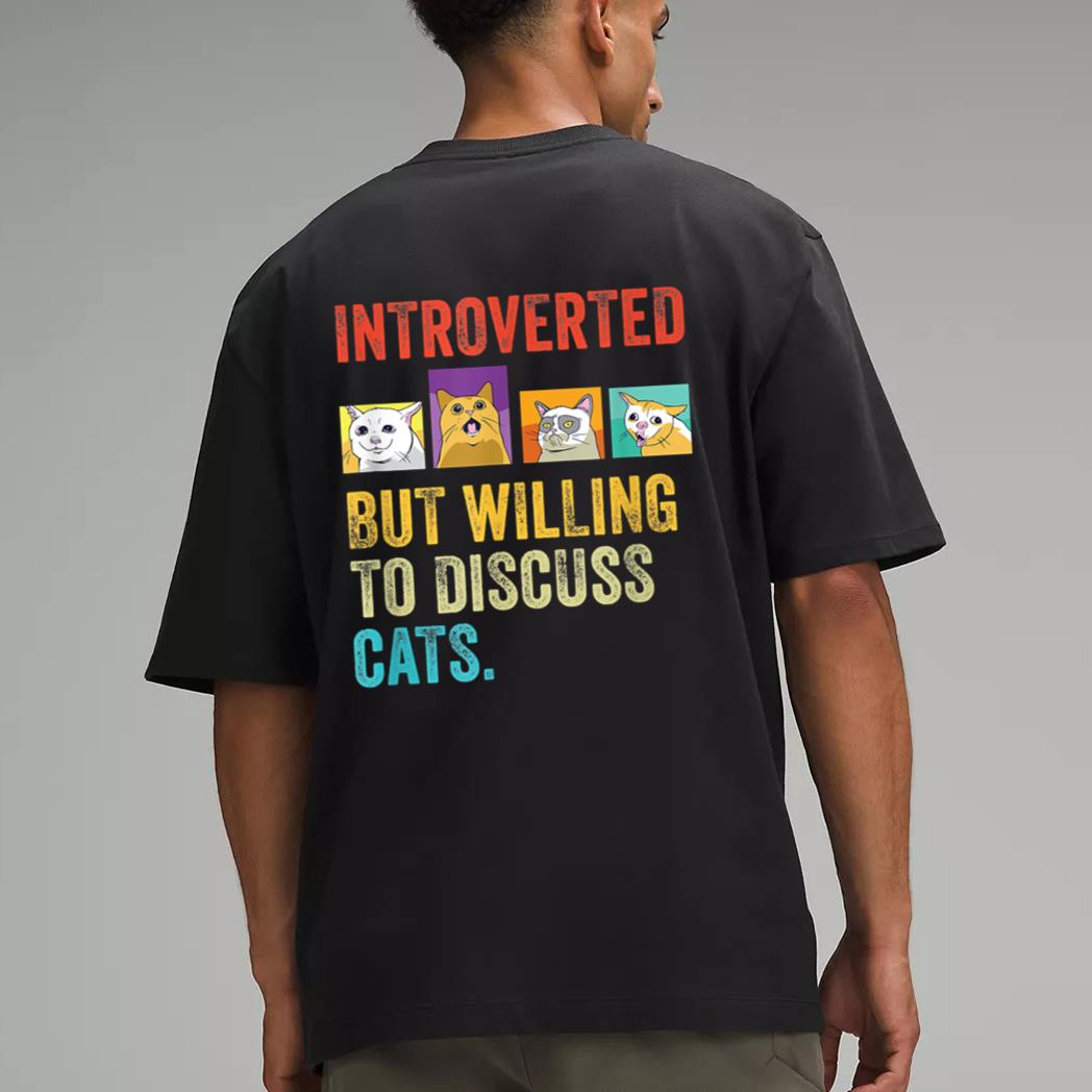Vintage Introverted But Willing To Discuss Cats Men T-Shirt
