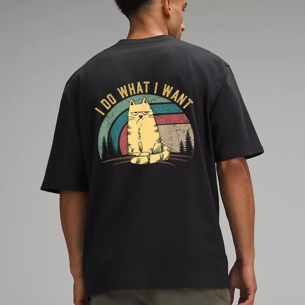 Vintage Meowy Cat Lovers Funny Cat I do what I want Cat Men T-Shirt