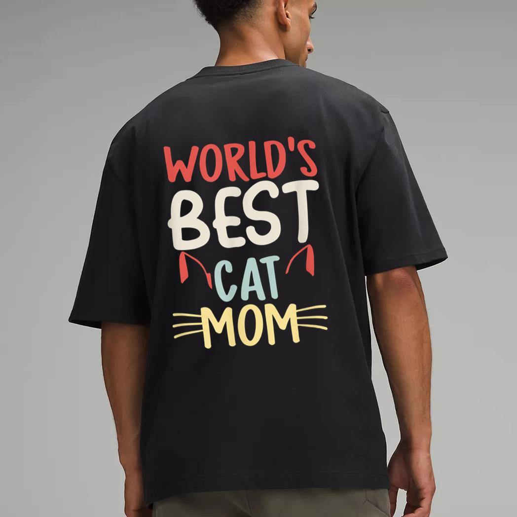 Vintage World's Best Cat Mom Meow Cat Best Cat Mom Ever Men T-Shirt